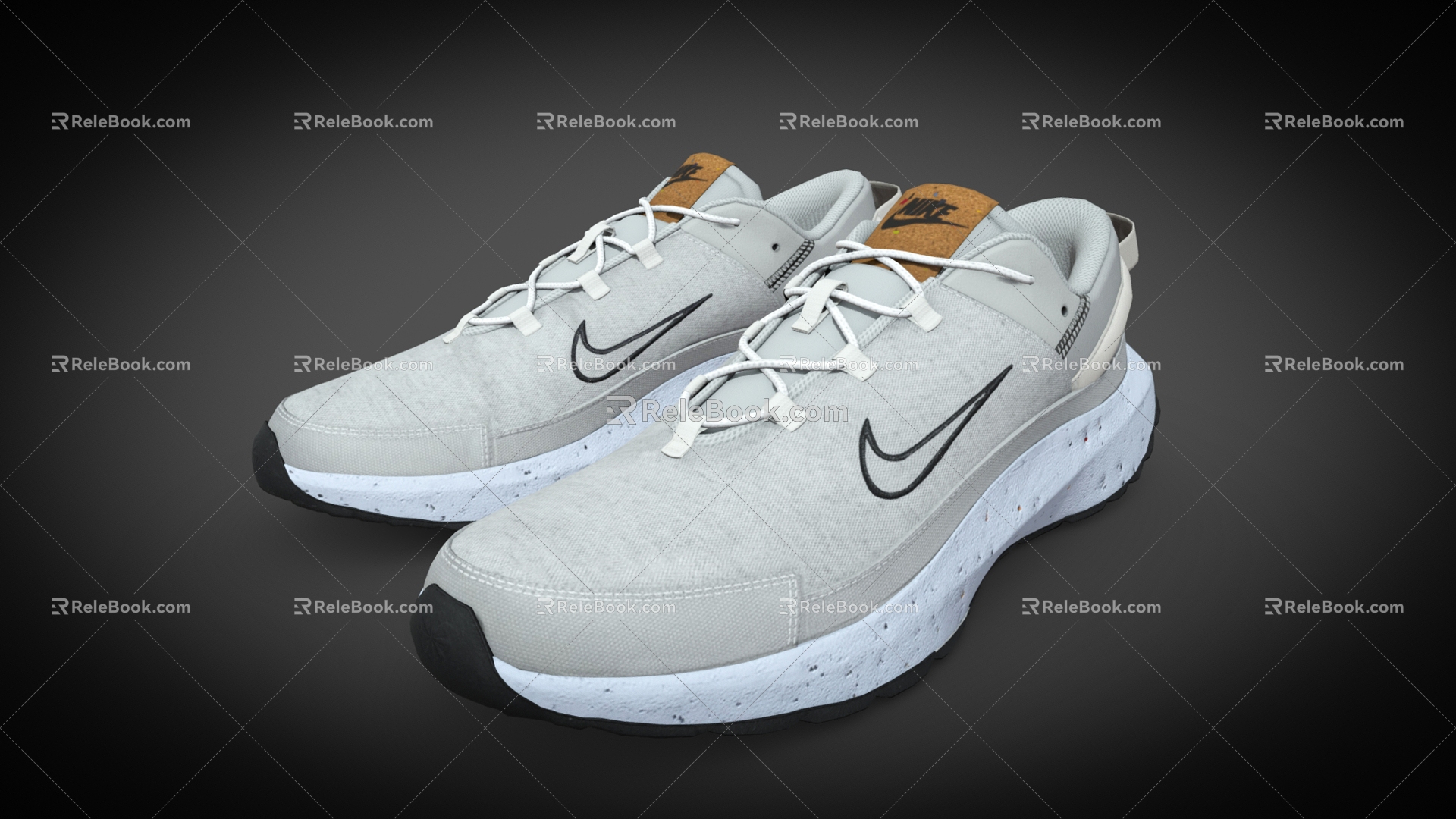 Nike sneaker white running shoes 3d model