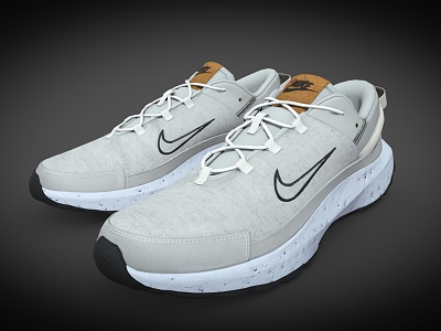 Nike sneaker white running shoes 3d model