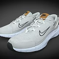 Nike Gray Sports Sneakers Featuring White Laces White Soles And Black Toe Caps