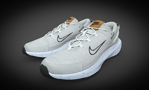 Nike sneaker white running shoes 3d model