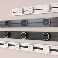 Modern Switch Panels With Multiple Sockets USB Ports And Strip Design 3d model