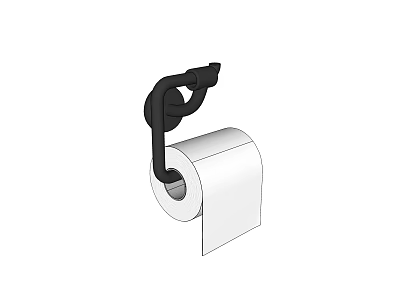 Modern Black Metal Wall Mounted Toilet Paper Holder For Bathroom 3d model
