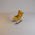 Yellow Accent Chair With Button Tufted Backrest Armrests And Black Legs