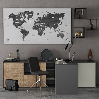 Office copenhagen Indoor Office Desk and Chair Office Scene 3d model