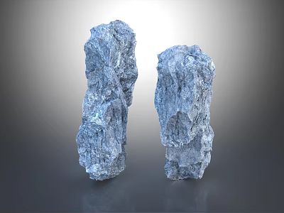 Two Natural Wood Like Stone Blocks With Rough Surface And Natural Texture 3d model