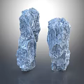 Two Natural Wood Like Stone Blocks With Rough Surface And Natural Texture