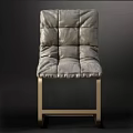 Modern Black Leather Office Chair With Diamond Stitching And Metal Frame Design