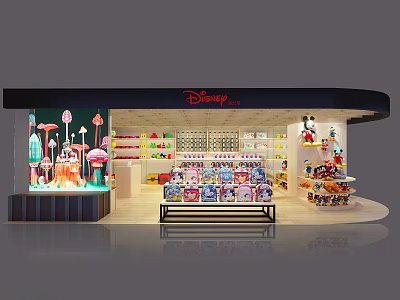 Disney Specialty Store With Colorful Toys Merchandise Mickey Items And Collectible Displays 3d model