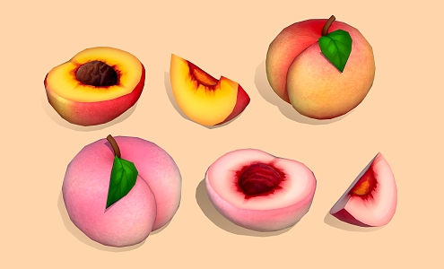 fruit peach pit 3d model