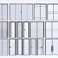 Various Modern Glass Door Designs With Different Panel Styles And Openings 3d model