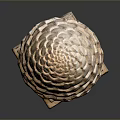 Sculpted Pinecone Architectural Ornament With Scaled Texture And Square Stone Base