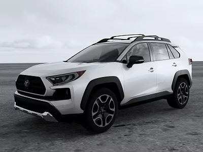 White Toyota SUV With Roof Rack Black Wheels And Off Road Style In Outdoor Setting 3d model