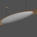 Modern Pendant Light With Golden Circular Frame And White Shade Design 3d model