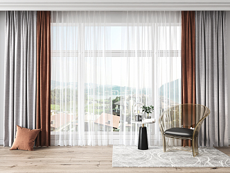 Modern Curtains 3d model