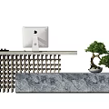 New Chinese Reception Desk 3d model