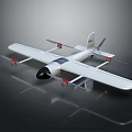 White Passenger Aircraft Model with Multiple Propellers and Tail Logo on Black Background 3d model