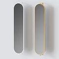 Modern Rectangular Mirrors With White And Gold Frames On Light Wall Background 3d model