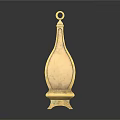 Golden Decorative Pendant With Elegant Design Hanging Loop And Vintage Style