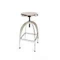 Stainless Steel Adjustable Bar Stool With Round Seat And Arched Base Design