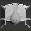 Detailed TIE Fighter 3D Model Showcasing Metallic Wings And Futuristic Design