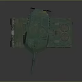Detailed Green Military Tank 3D Model With Cannon Tracks And Antennas