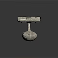 Vintage Metal Door Knob on Rectangular Plate with Keyhole and Screws