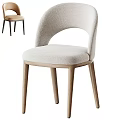 Modern Light Colored Upholstered Dining Chair With Wooden Legs And Sleek Design
