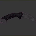 Tactical Karambit Knife With Black Textured Handle Curved Blade Finger Ring And Modern Design
