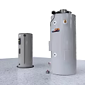 Two Standing Cylindrical Household Water Heaters For Home Hot Water Supply