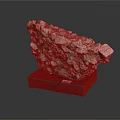 Natural Raw Stone Specimen With Crystal Structure On Black Base