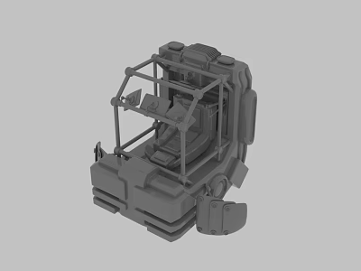 3D Model Of Mechanical Framework With Structural Components And Seating Area 3d model