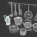 Vintage Tea Set Collection Featuring Metal Teapot Wooden Cups And Ceramic Tray