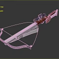Red And Silver Modern Crossbow With Scope And Metallic Frame Design 3d model