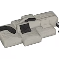 Modern Multiplayer Sofa Module Sofa Back-to-Back Sofa 3d model