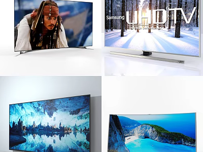 Samsung UHD TV Displaying Stunning Scenes From Movies And Natural Landscapes 3d model