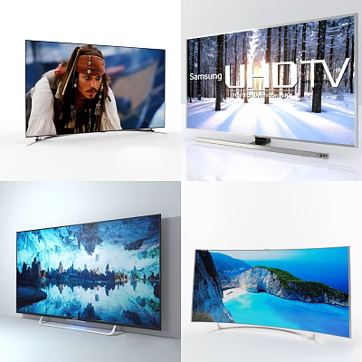 Samsung UHD TV Displaying Stunning Scenes From Movies And Natural Landscapes 3d model