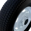 Car Tire With White Wheel Rim And Metal Bolts Spare Parts