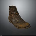 Brown Leather Lace Up Boots Vintage Distressed Design High Quality Crafted For Casual Wear