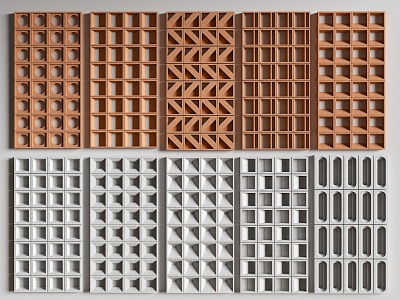 Modern cement brick partition cement brick partition 3d model