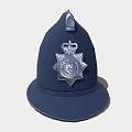 Classic Dark Blue Hat Design With Silver Badge Featuring Crown And Star