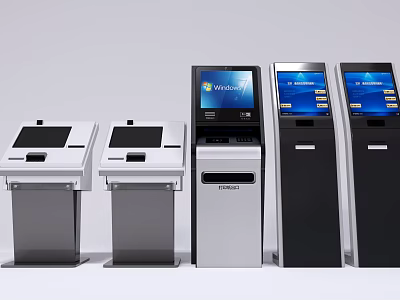 Modern Public Facilities Self Service Kiosks With Digital Screens And User Friendly Interface 3d model