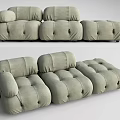 Modern three-seat sofa multiplayer sofa 3d model
