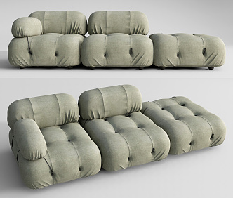 Modern three-seat sofa multiplayer sofa 3d model