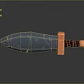 Blue Textured Blade Sword With Red Wooden Handle And Copper Guard