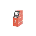 Red Anda Bank Self Service Kiosk As Daily Electrical Appliance With Touch Screen And Icons