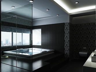 Modern Hotel Bathroom 3d model