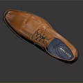 Men's Brown Leather Formal Dress Shoes With Lace Up Detail And Blue Lining