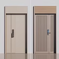 Modern Security Doors with Vertical Stripes Beige and Brown Secure Lock Systems 3d model
