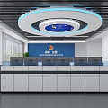 Modern Monitoring Room Monitoring and Command Room 3d model