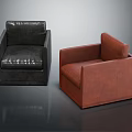 Modern Leather Armchairs In Black And Brown For Living Room Decor